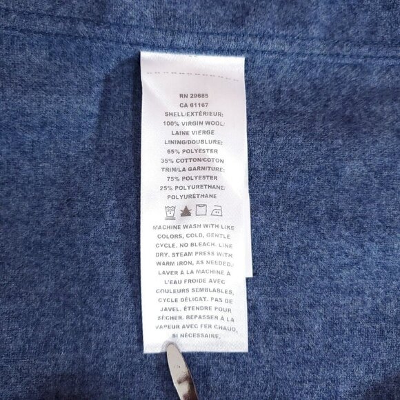 Pendleton Mens Size Large Trail Shirt Blue Virgin Wool Button Up Elbow Patch - Picture 11 of 14